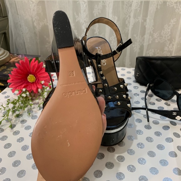 Paruolo 🇦🇷Wedges 🖤Black pattern leather 6 - Picture 4 of 8